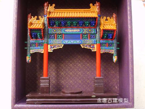 彩画状元牌楼模型  北京金唐园林古建筑工程有限公司